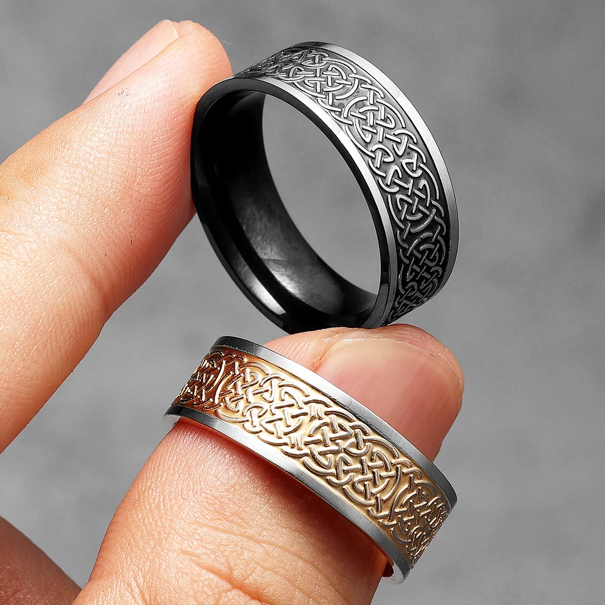 Vintage Fashion Newtown - Viking Celtic Knot Erkek Yüzük Paslanmaz